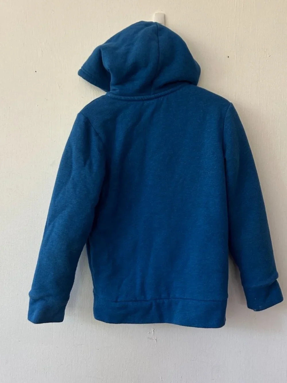 Old Navy Fleece Lined Hoodie Boys Size 8 Blue Full Zip Heavy Pockets